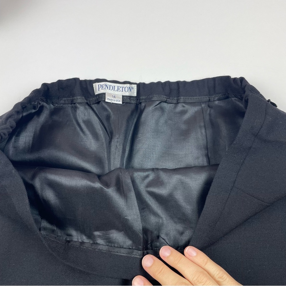 Pendleton Solid Black 100% Virgin Wool Skirt Wome… - image 3